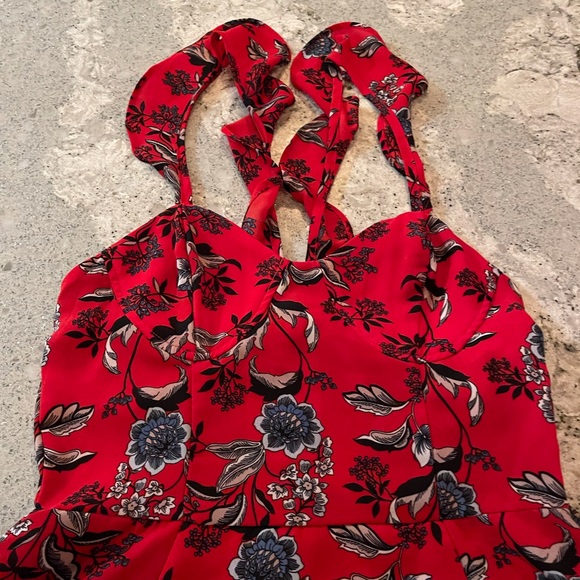 Charlotte Russe Red floral skater dress - Picture 2 of 5